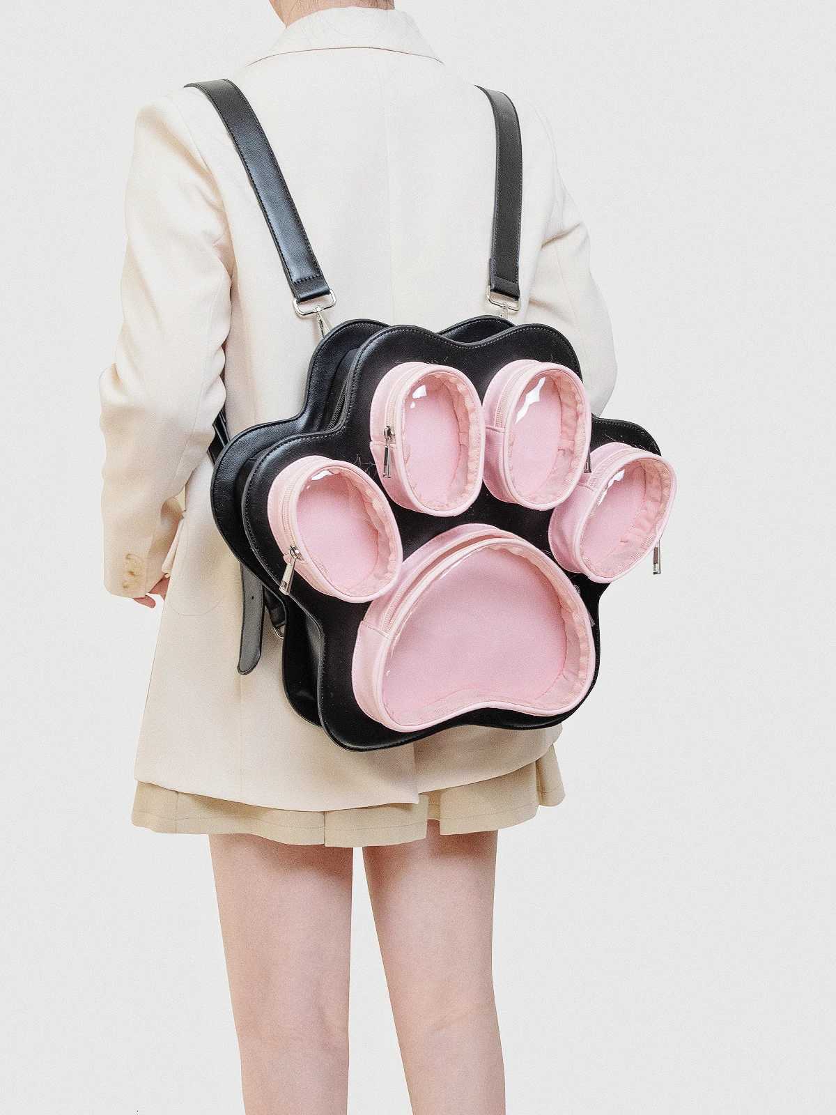 Pre-sale styles Original multi-layer dog/cat paw print bag baby bag cute large capacity shoulder crossbody backpack schoolXJ250814