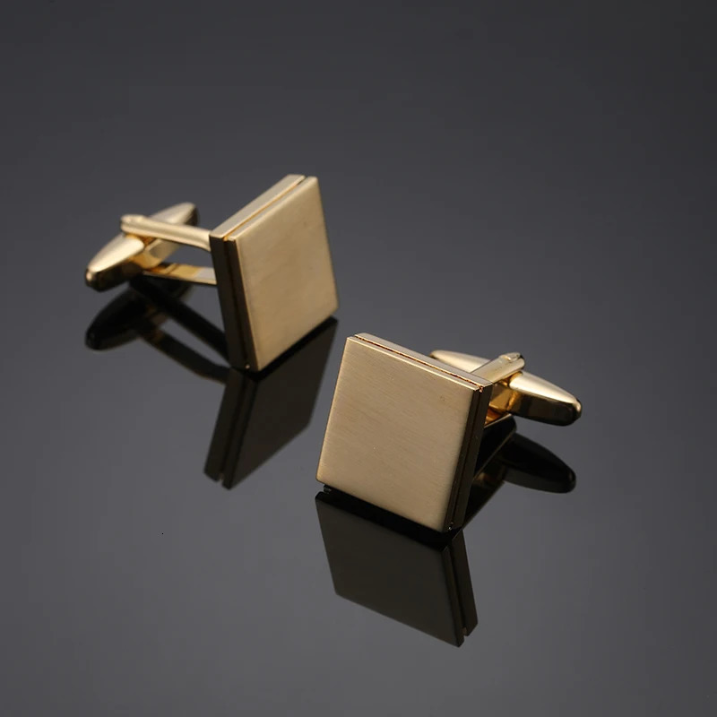 High end mens French shirt cufflinks Classic Square laser lattice wire drawing cuffs buttons business suit accessories jewelry 250812