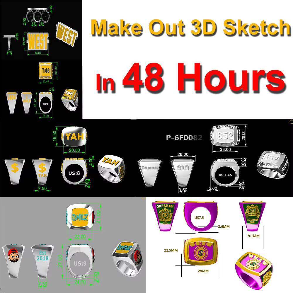 Sterling Sier New Design Custom Rapper Letters Iced Out Bling VVS Mens Moissanite Men Champion Ring