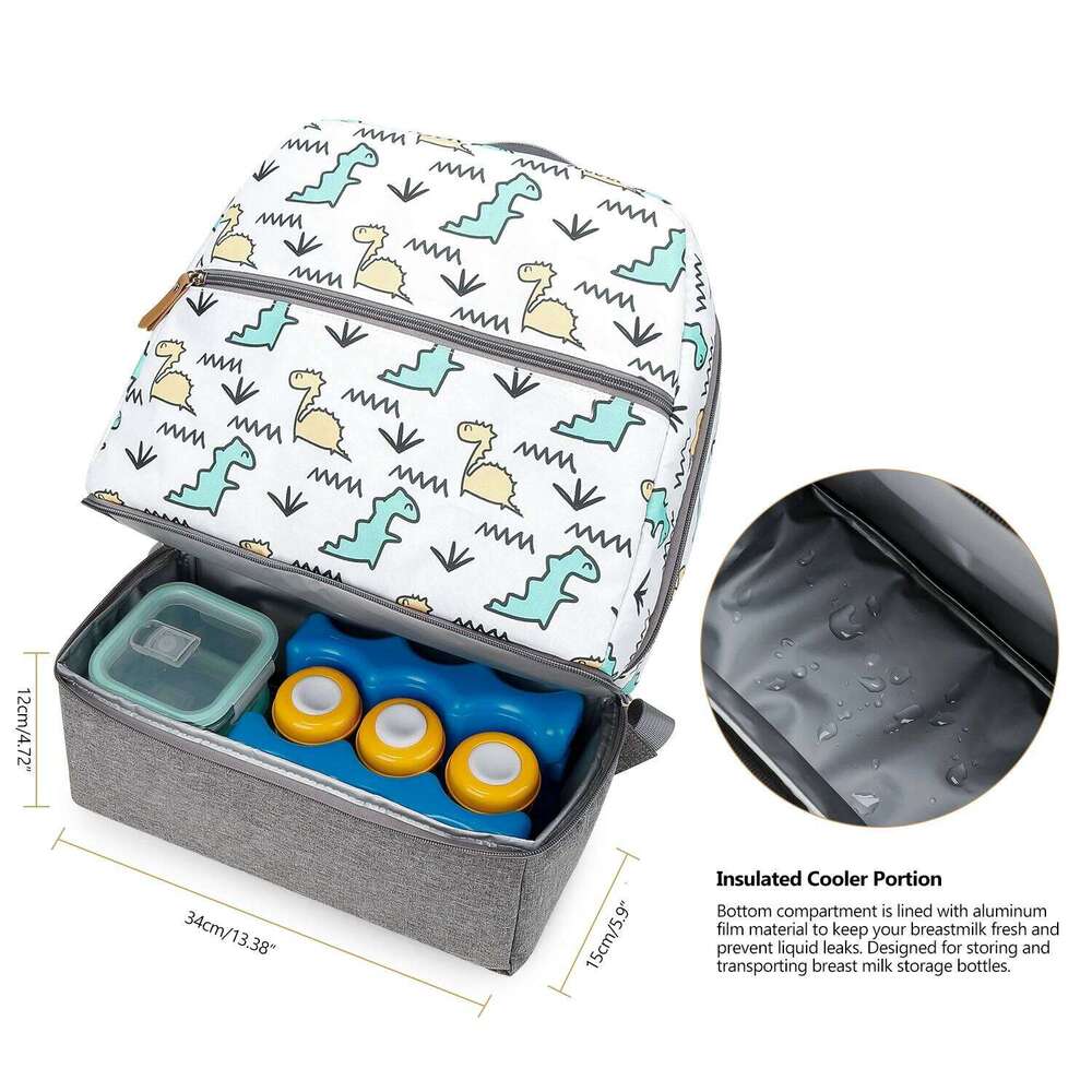 Compartment Breast Pump - Middle Size Cooler Double Layer Pumping Bag for Working Outdoor Mom