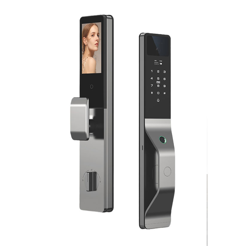 Smart 3D facial recognition digital door lock with smart video intercom, biometric fingerprint recognition, and built-in camera - RUBINHR C949-1