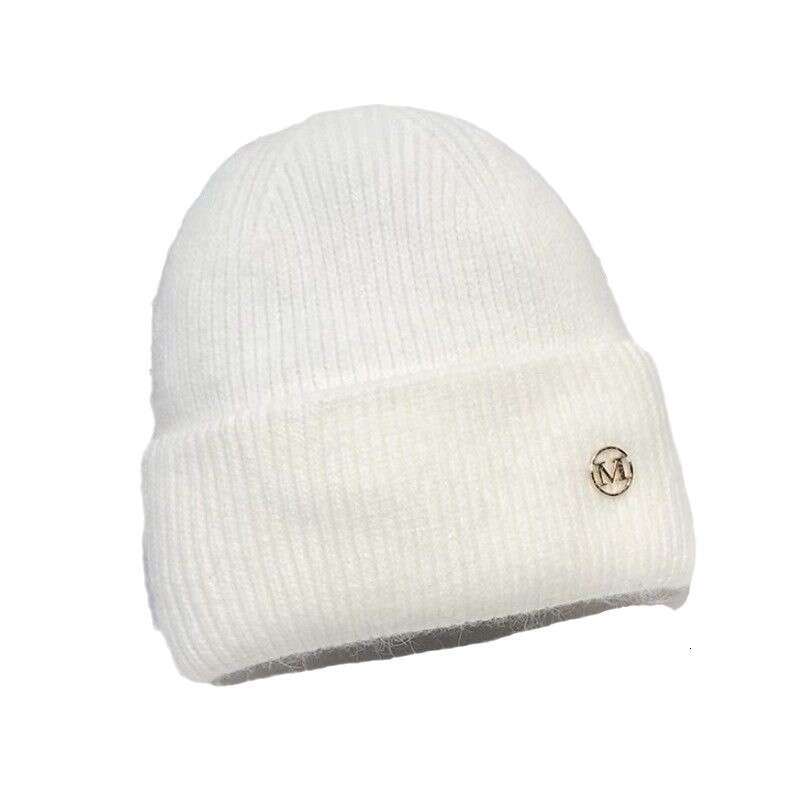 autumn winter new knitted for women fleecelined thickened warm versatile large head circumference pullover hat ear protection cold weather hat