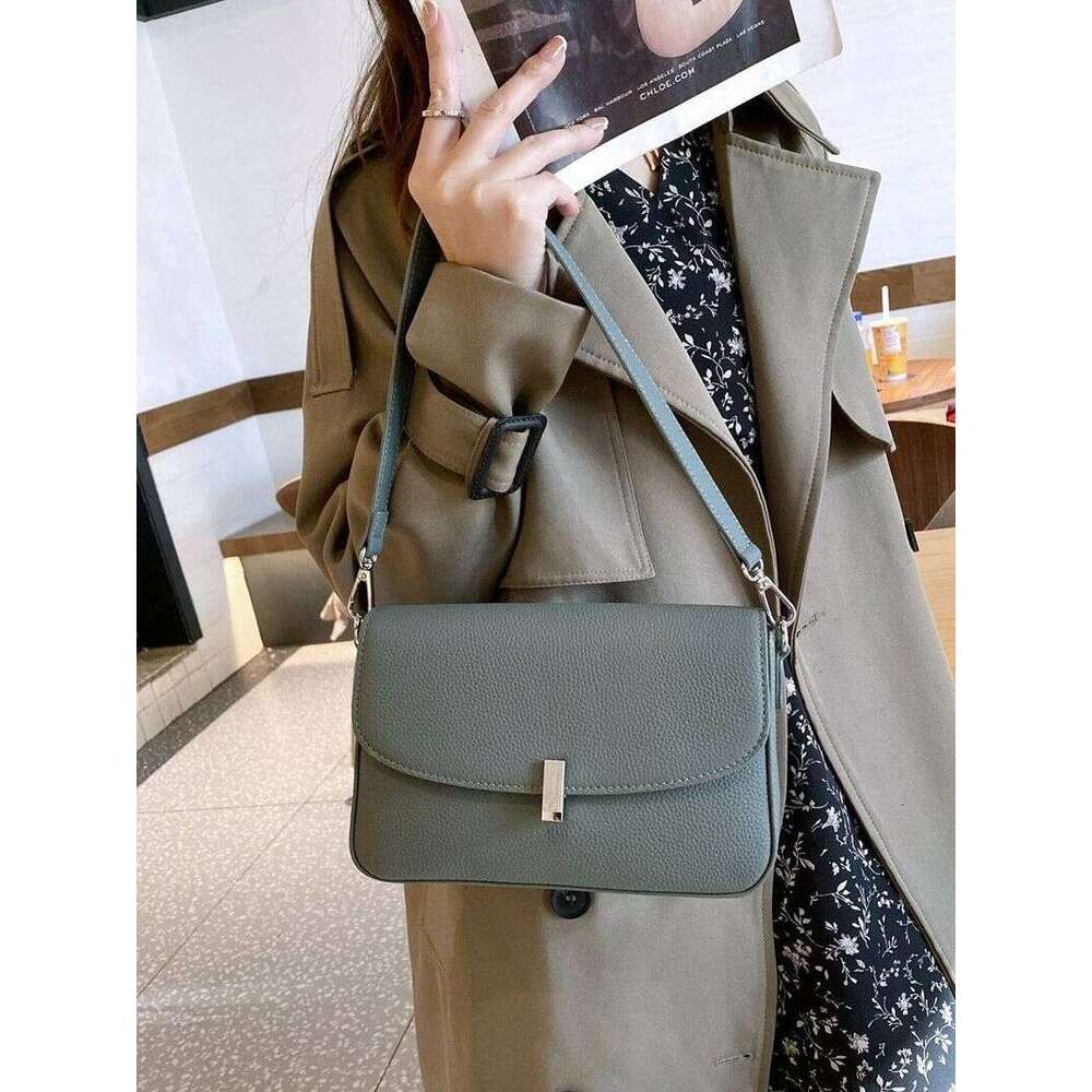 Leather Women's New Versatile Small Square Toe Top Layer Cowhide High-end Feeling Armpit Shoulder Bag 3302