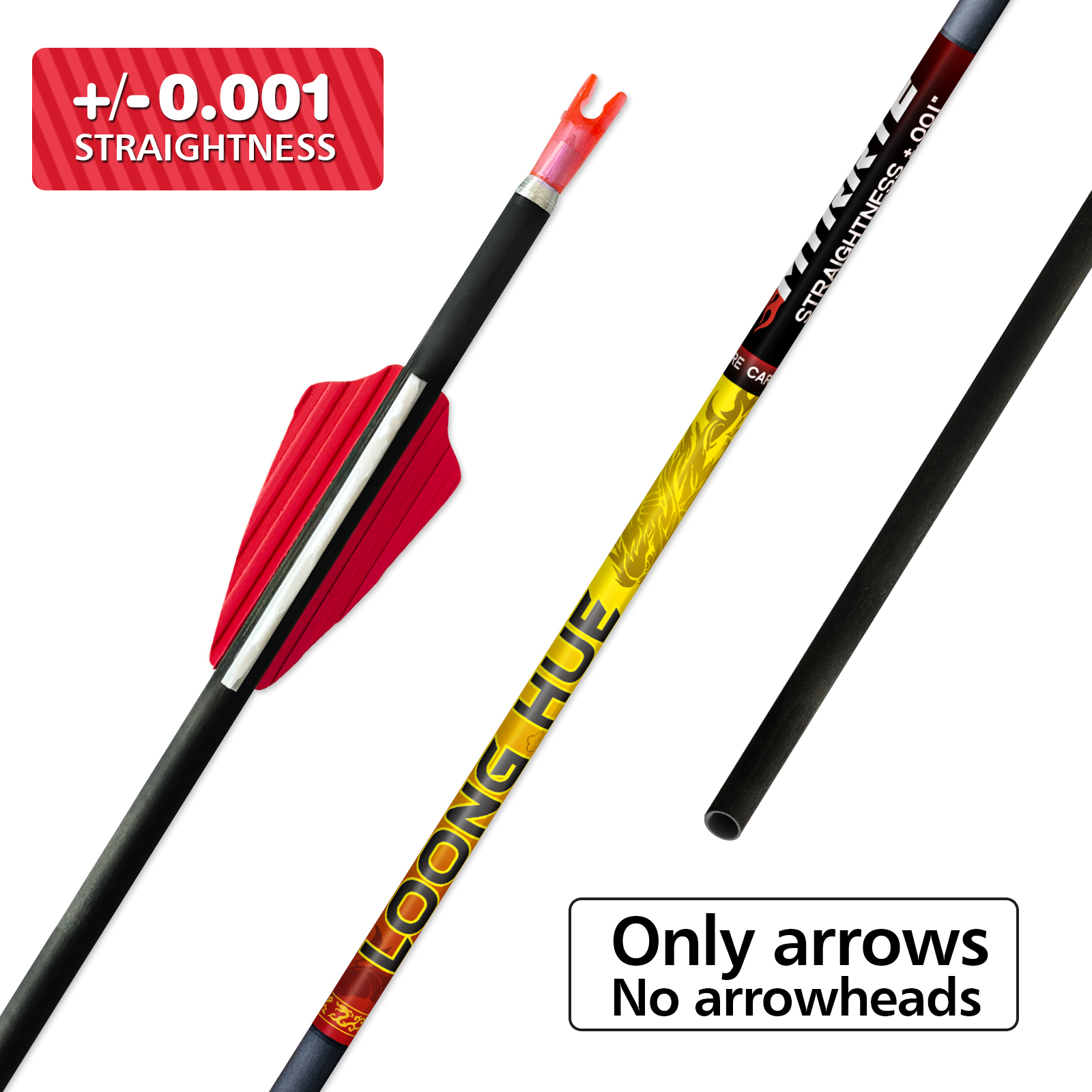 Spine 350-1500 Carbon Arrows without Arrowheads 31inch Carbon Fiber Hunting Arrows for Archery 4.2mm Training Arrows for Recurve Bow & Compound Bow 6P