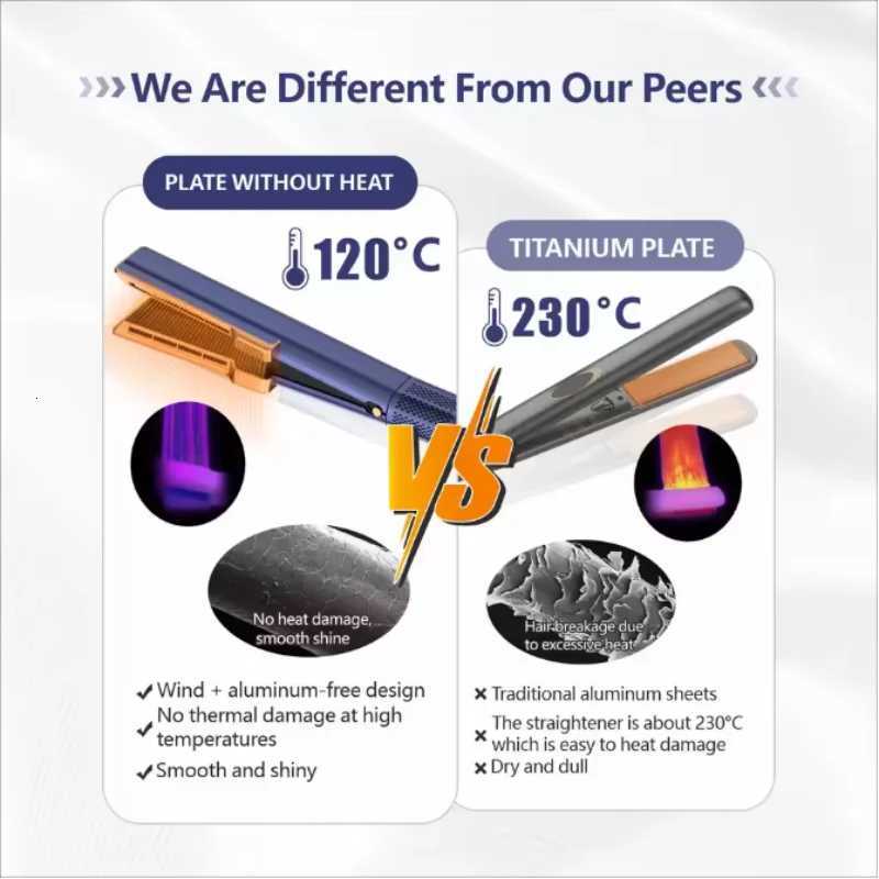 Professional 2-in-1 Negative Ion Hair Straightener and Dryer Styling Comb for Hair Care All-in-One Straightening and Drying Tool W250814