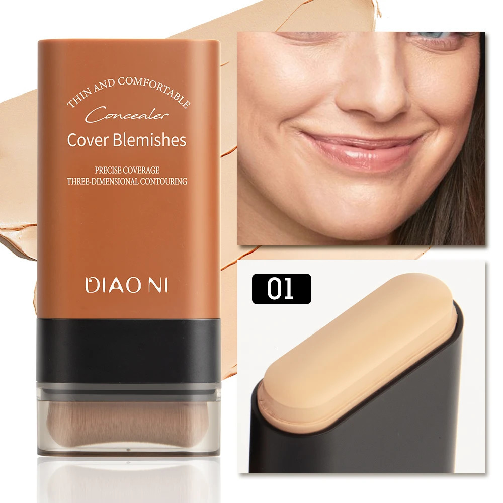 Tioni Foundation Stick Dual Head with Brush Moisture Translucent Foundation Long Lasting Eraser Foundation Stick 250813