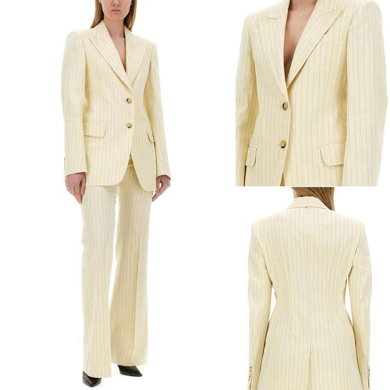 Classics Striped Women Suit Single Breasted 2 Piece Jacket Pants Formal Office lady Business Commuting Clothing