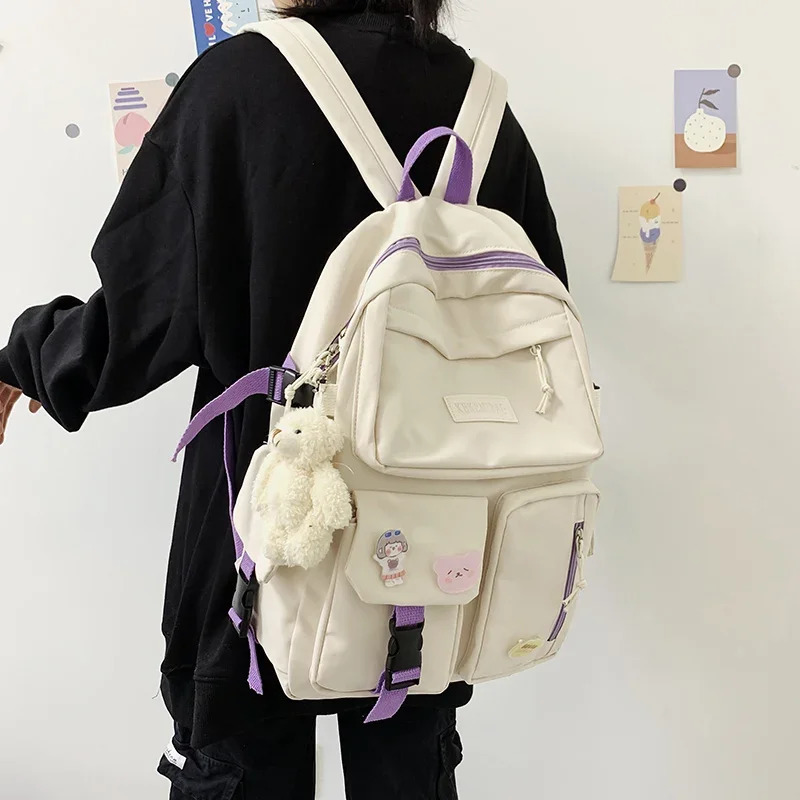 Girl Backpack Student School Backpacks for Teens Woman Kawaii School Bag Female Korean Harajuku Bookbag 250813