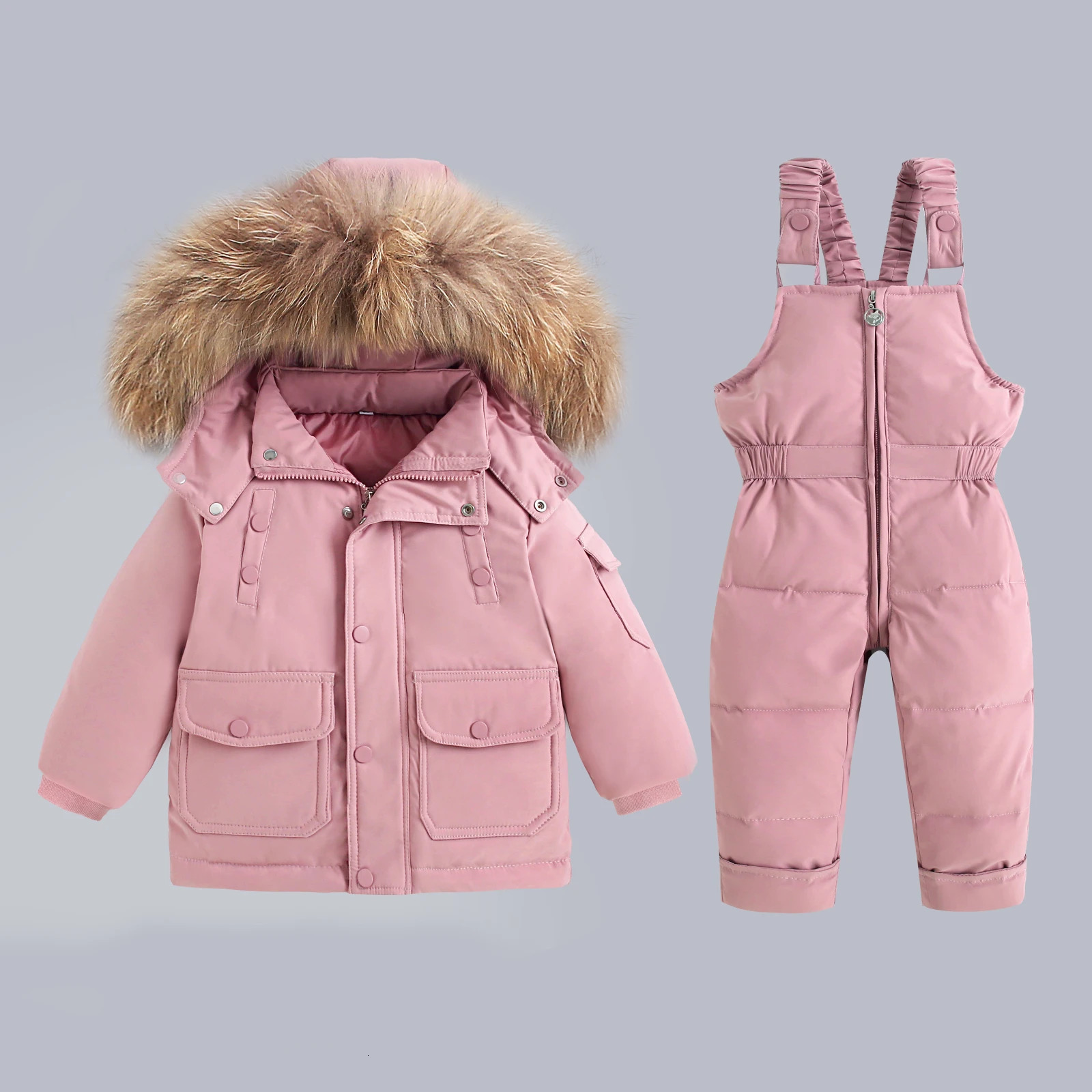 -30 C Baby winter Thicken Warm down jacket toddler jumpsuit children kids clothing Set 2pcs girl clothes Infant snowsuit 1-6Y 250813
