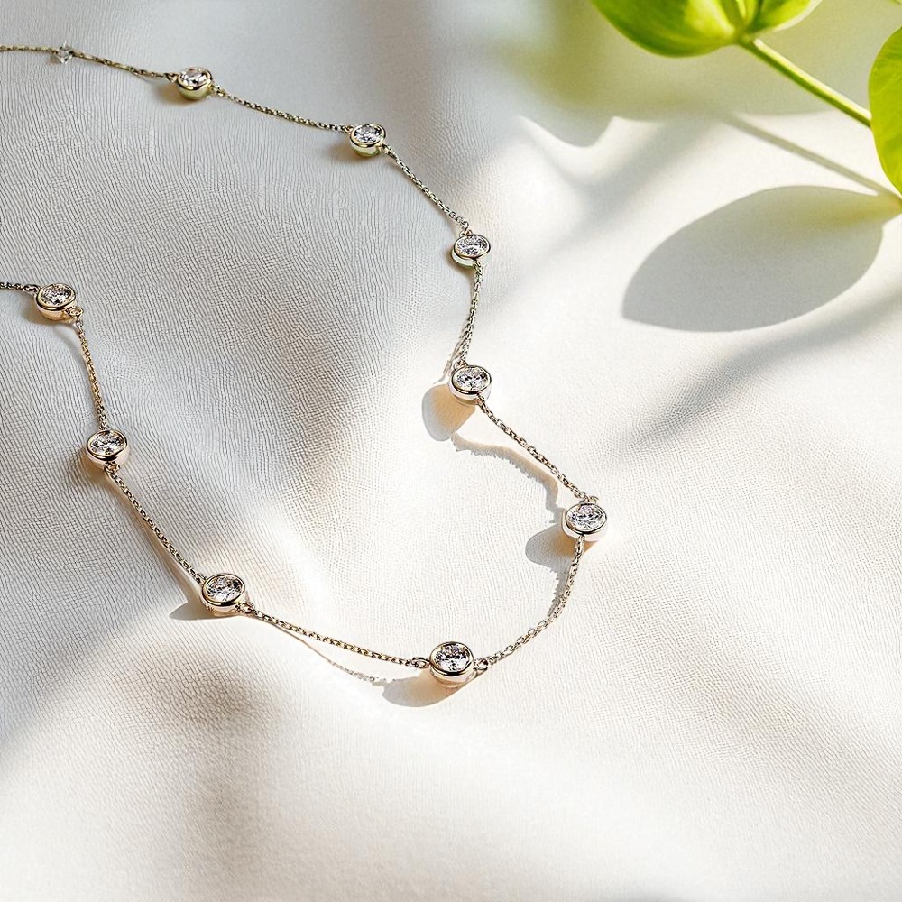 Tiny Collarbone Necklace 3.0mm Moissanite Lab Diamond 925 Silver 10K 14K 18K Gold Round Dainty Aesthetic Neck Accessories Charms Sweet