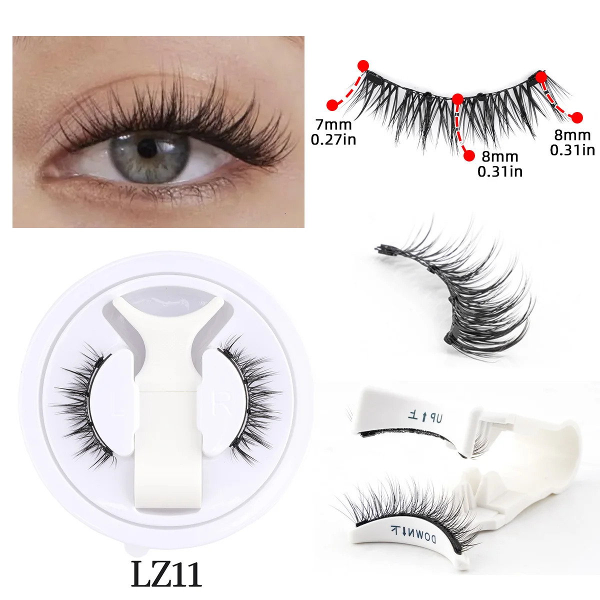 1 Pair Magnetic Eyelashes Handmade Fluffy Faux Mink Lashes Reusable Natural False and Tweezers Set Makeup 250811