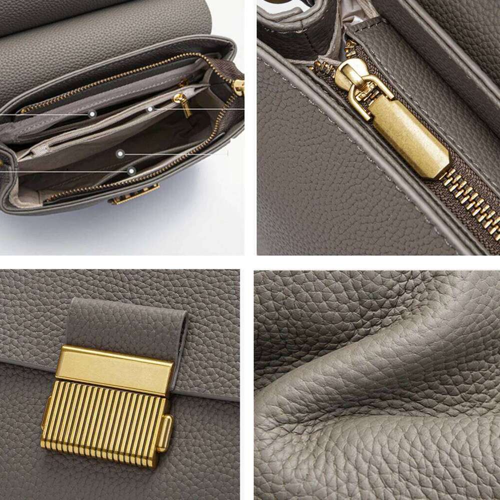 Designer Luxury Toptrends Real Genuine Leather Handbags For Women New Designer Top Handle Office Ladies Shoulder Crossbody Bags