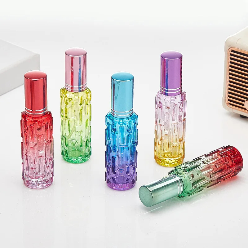 1Pcs 10ml Colorful Square Glass Perfume Bottle Thick Mini Fragrance Cosmetic Packaging Spray Bottles Refillable Glass Vials 250813