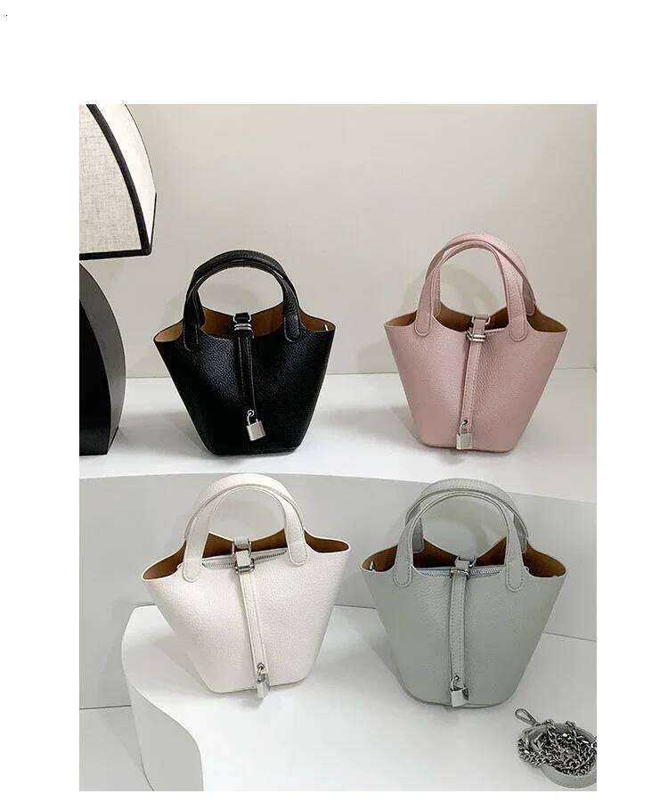 Niche Design Mini Bucket For Women New PU Leather Crossbody Bag Female Daily Out Handle Basket Bags