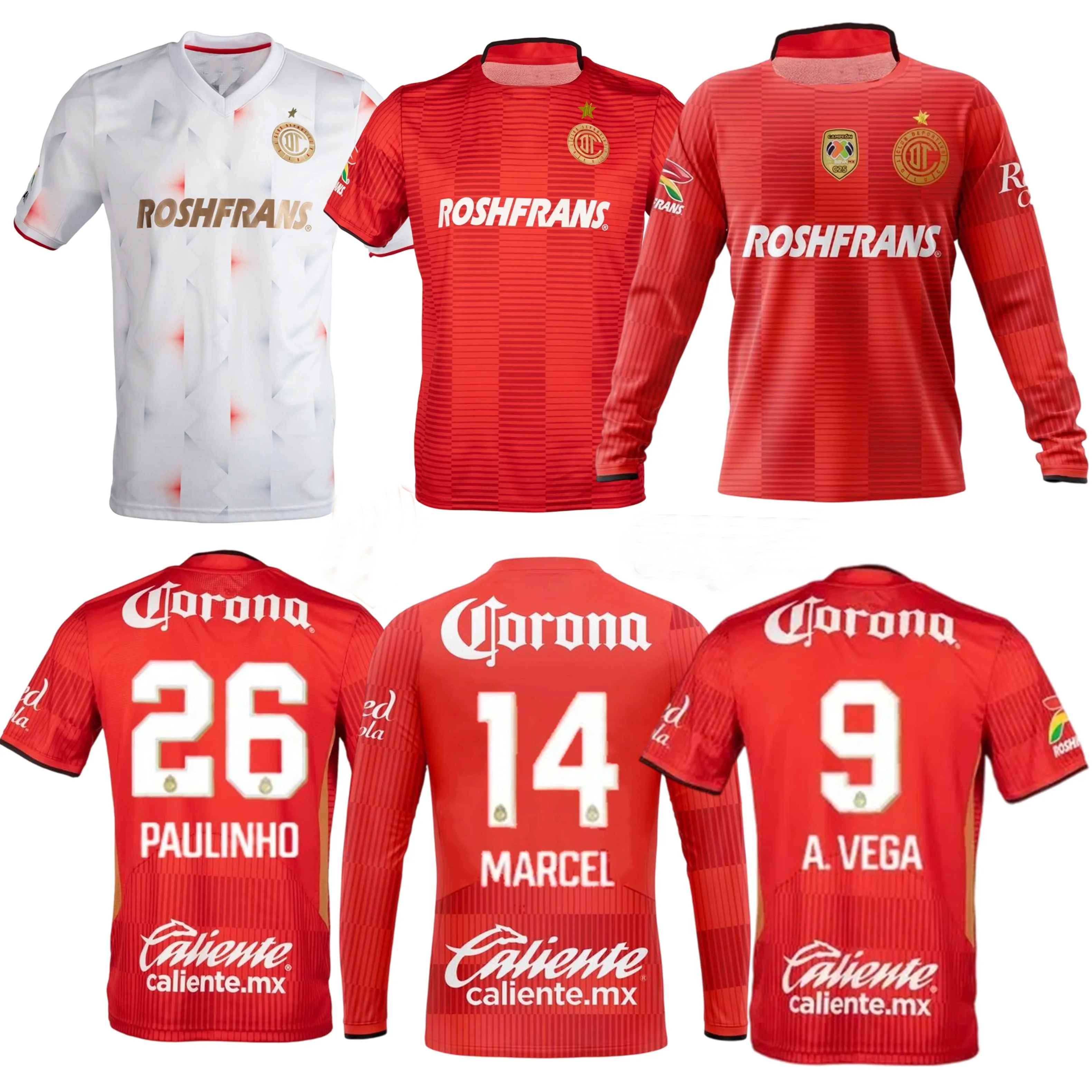 1998 1999 2025 2026 Deportivo Soccer Jerseys Toluca A.VEGA J.ANGULO DOMINGUEZ MARCEL F.PEREIRA J.GALLARDO MORALES HELINHO football men kids shirt