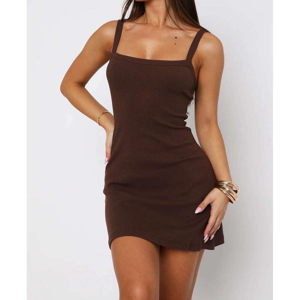 AYJ24L163 Spring Summer New Hot Girl Sexy Strap Backless designer t shirt Slim Fit Dress for Women