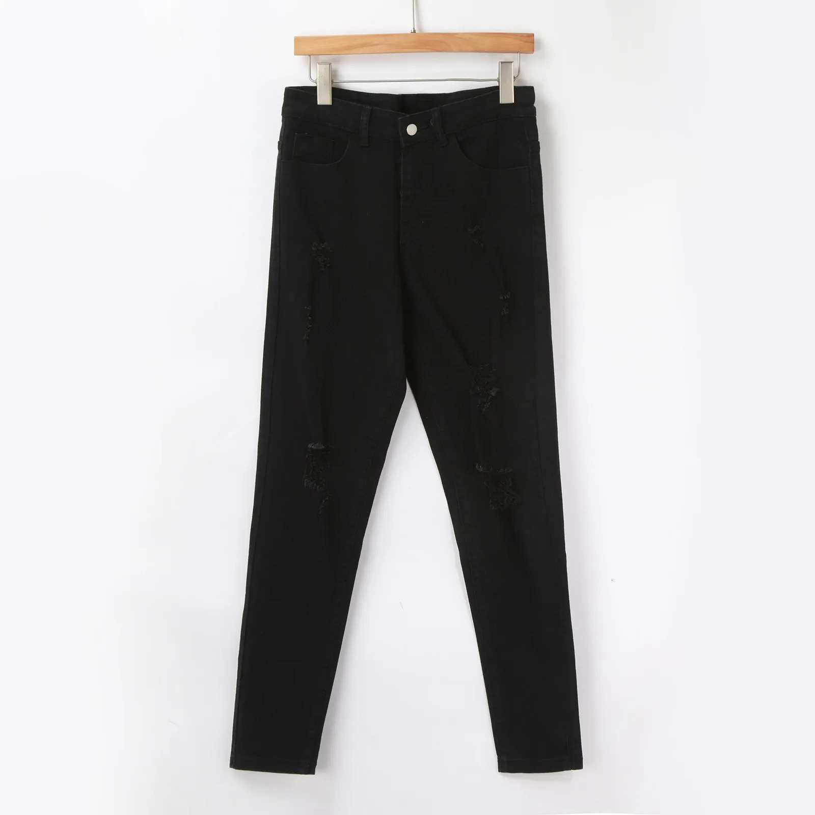 Men Pants Comfortable Jeans Slim Fit Small Feet Scratched Denim Ripped Jeans Streetwear Baggy Jeans Y2k Punk Long Trousers 250813