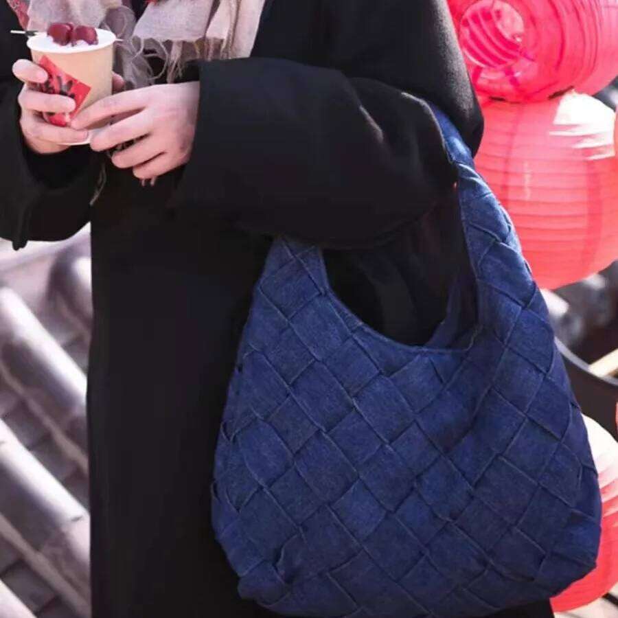 Vintage Shoulder For Women Denim Blue Dia Messenger Bags Large Capacity Work Study Street Tote Bag Purses And Handbags