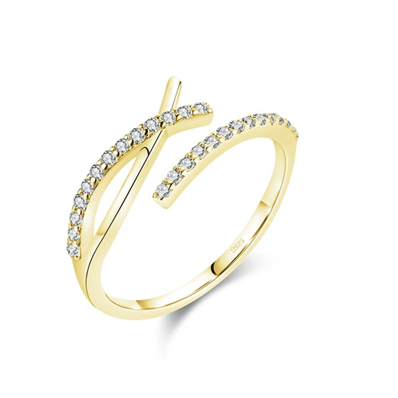 classic size adjustabel band rings designer for woman s925 sterling silver jewelry party 5A cubic zirconia luxury diamond 18k gold ring women valentin