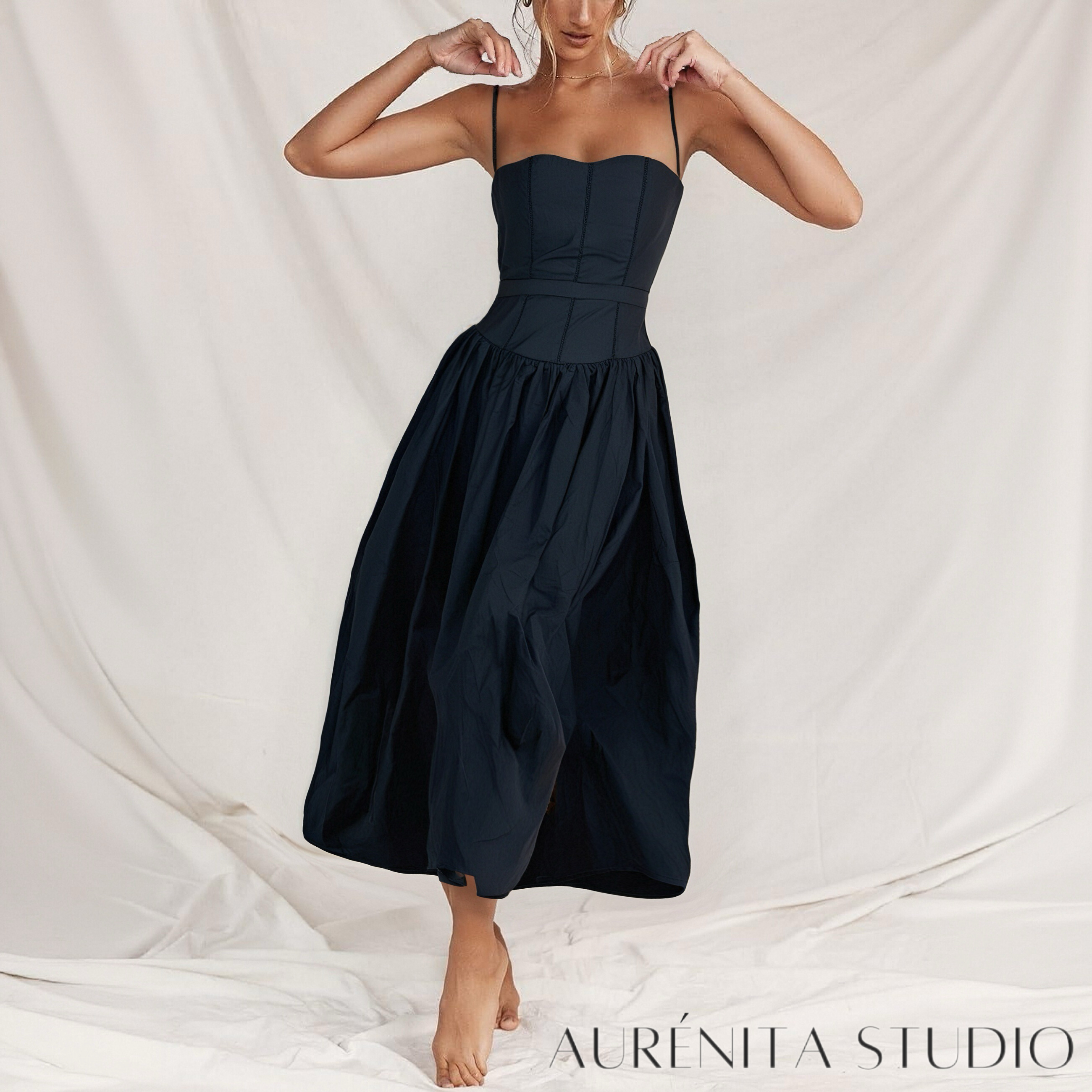 F/W Fall 2025s Women Dress Black Sleeveless Midi Dress White Dress Wedding Guest Casual Basic Prom Office slash neck Summer Dress