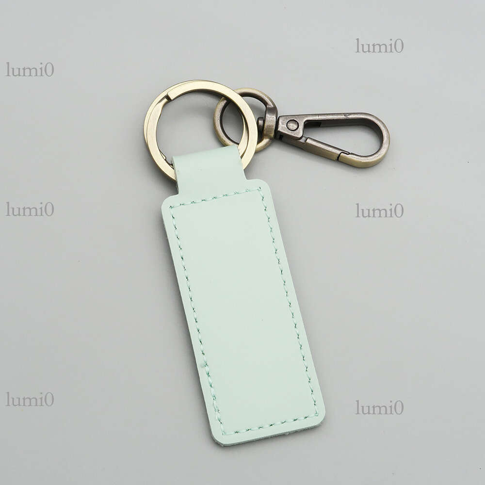 PU Leather Keychain Double-Sided Stitching Printable Bag Pendant Business Small Gift