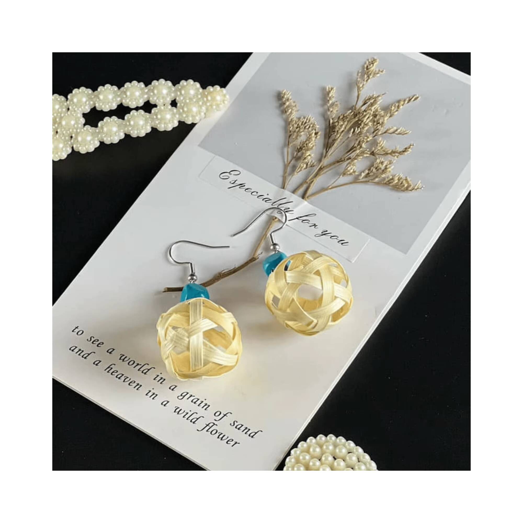 Round Woven Earrings Fashion Exaggerated Design Studs Hanging High-End Multifunctional Jewelry from Vitam