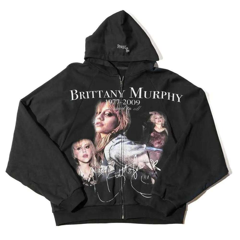 Gothic Classic Pattern Printed Hoodie Y2k Street Hip-Hop Punk Retro Casual Oversized Sports Shirt