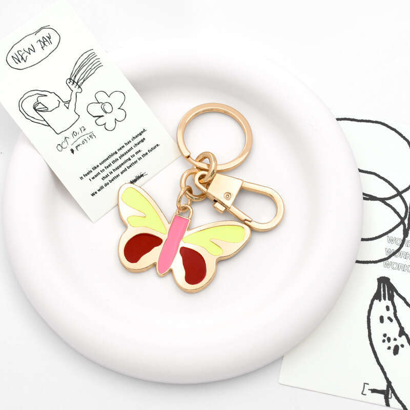 Ins Super Popular Women's Bag Accessories Butterfly Shape Car Key Pendant Valentine's Day Gift