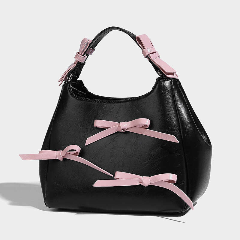 Handheld shoulder crossbody bags new women's bucket basket bag commuting ballet style fashionable bow tie