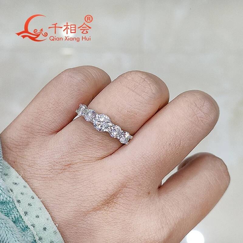 925 Silver D VVS Moissanite Ring 5.5mm Main Stone 4mm round Shape Men Women Diamond Jewelry Wedding Dating Gift Fine Jewelry