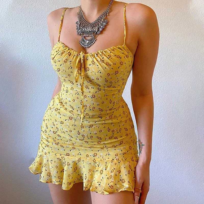 Womens Sexy Casual Home Small Floral Camisole Dress Summer Comfortable Skirt XJ250814
