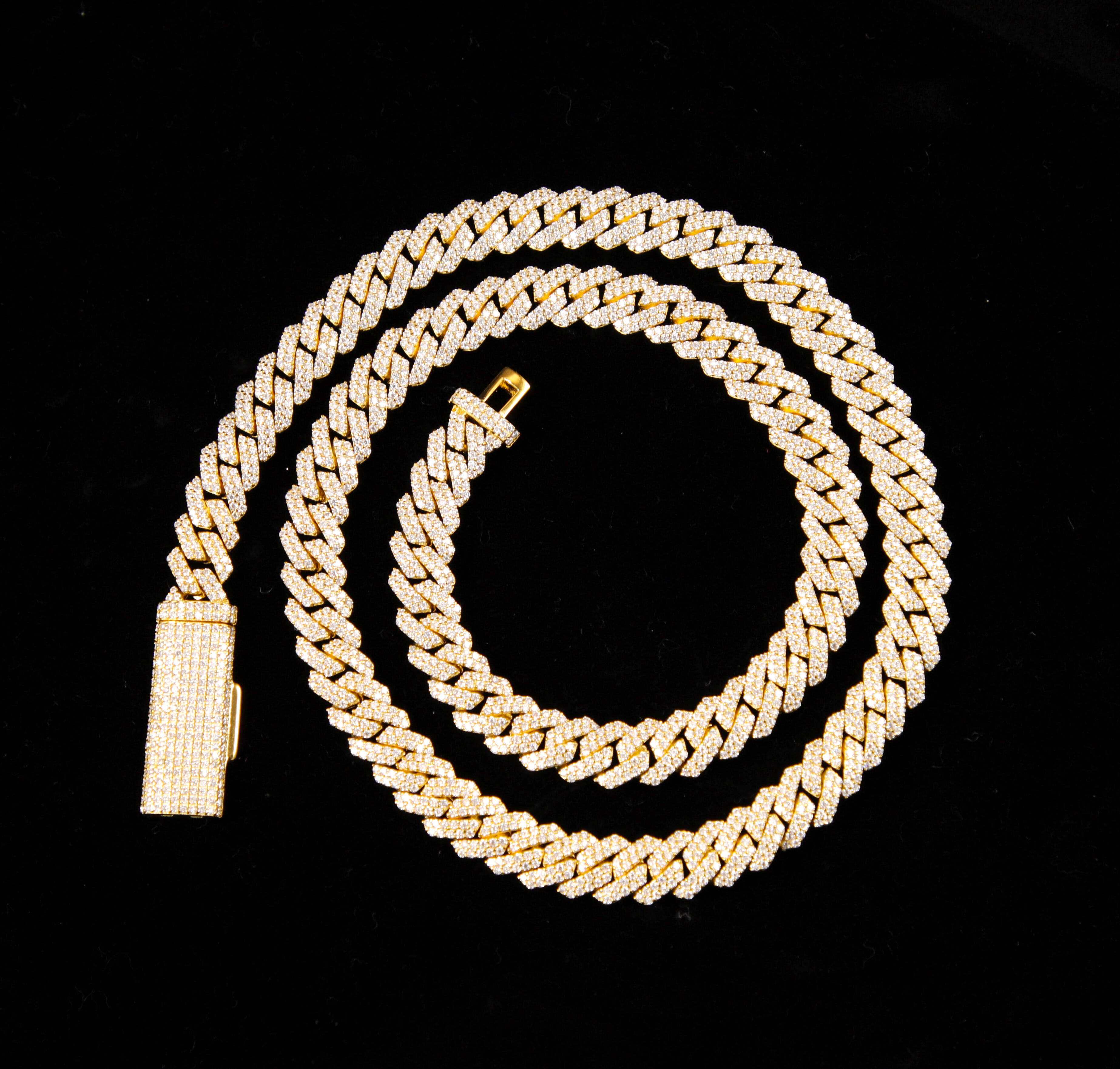 Hot Sale High Quality Hip Hop Necklace Bracelet 12MM Sier Iced Out VVS1 Moissanite Cuban Link Chain