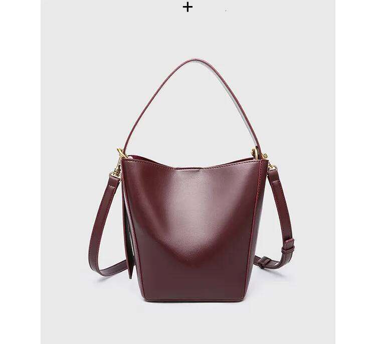 Fashion Retro Bucket High Quality PU Leather Tote Women Handbag Casual Shoulder Bag Shopping Crossbody Female Purse
