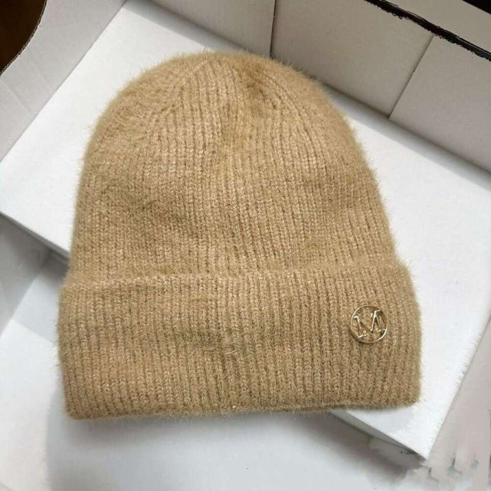 autumn winter new knitted for women fleecelined thickened warm versatile large head circumference pullover hat ear protection cold weather hat