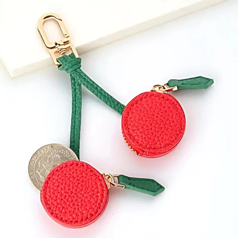 Strawberry Cherry Lemon Coin Purse Korean Style Cute PU Leather Fruit Shape Bag Pendant Keychain Ornaments Mini Storage Bag 250813