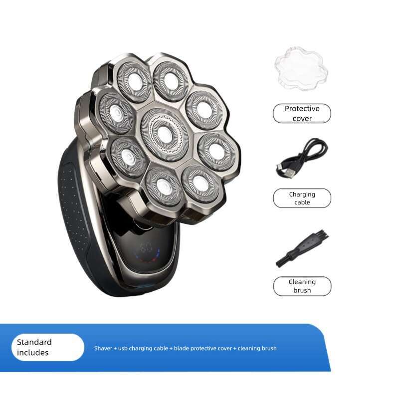 Electric high-power ultra-clean rechargeable whole body washable men's bald shaver