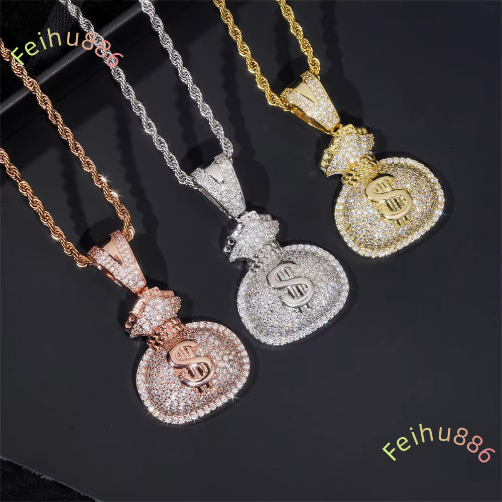 925 Silver VVS Moissanite Pocket Pendant Fashionable Hot Street Hip Hop Style for Men and Women Top