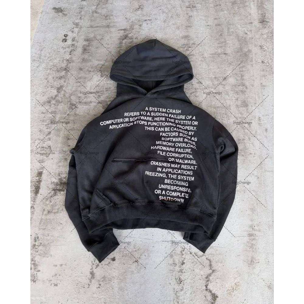 High Clothing Street Hip Hop Letter Pattern Fashion Loose Hoodie Men Haruku Retro Casual Punk Sweatshirt Women