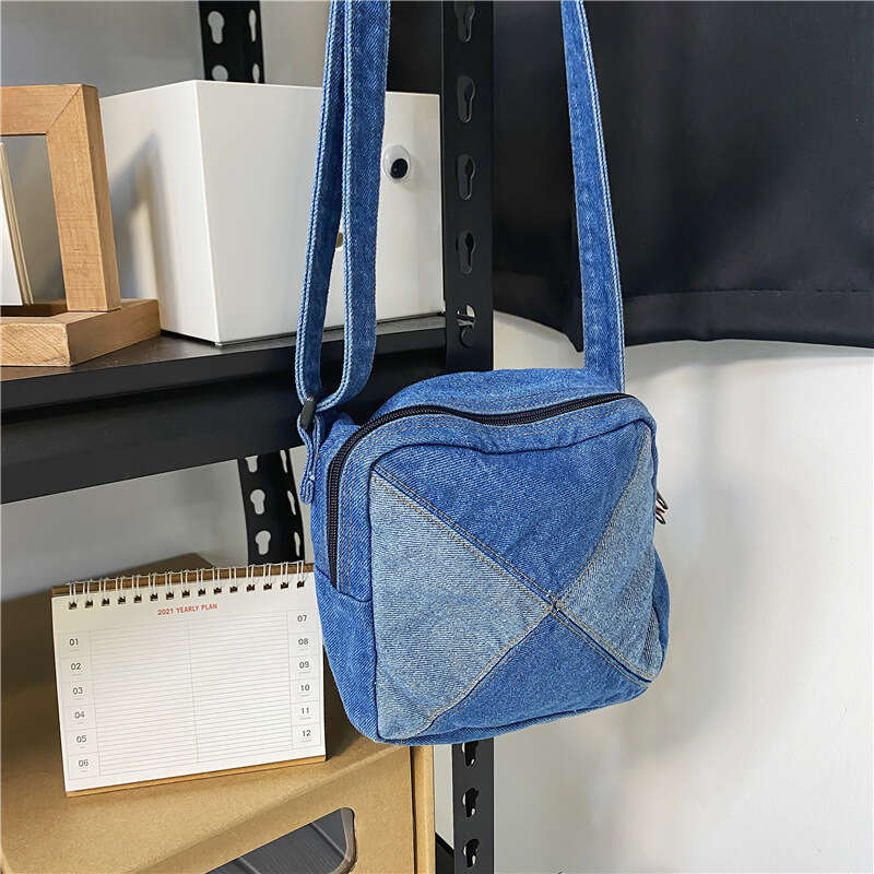 Bags Designer Women 2025 New Ins Color-Block Denim Small Square Unisex Versatile Shoulder Student Crossbody Bag Trendy Cool