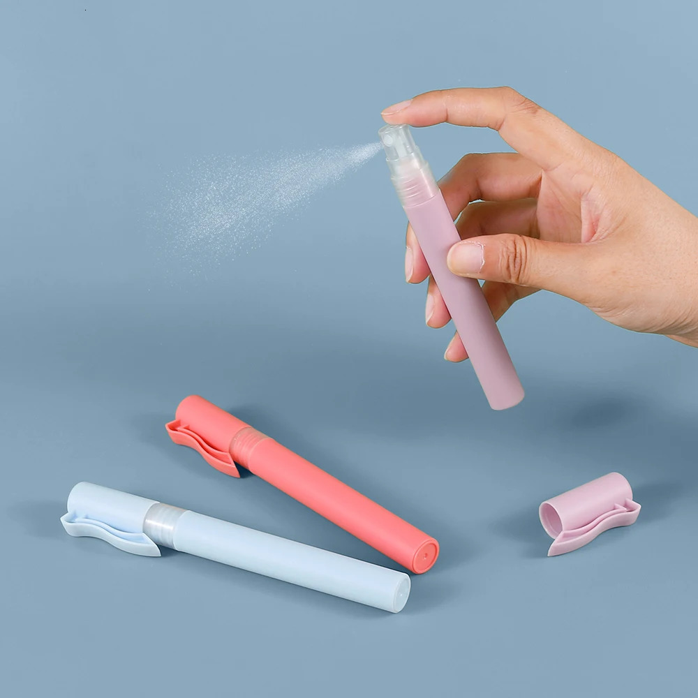 3pcs 10ml0.3oz Spray Bottles for Perfume Travel Cosmetic Frosted empty refillable colored Plastic Pen Shape with 3 Funnels 250813