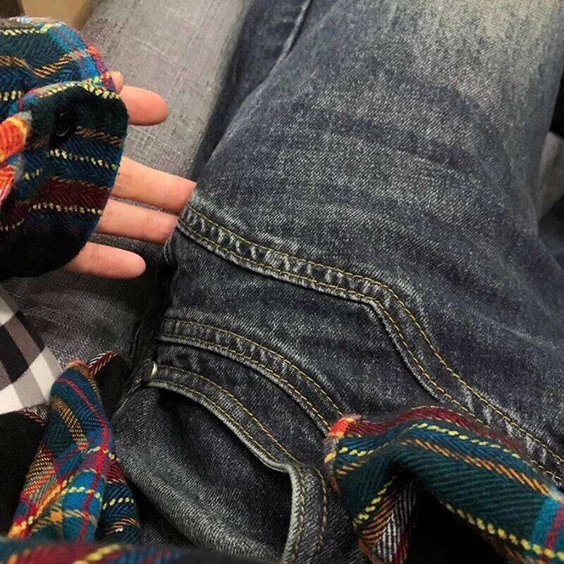 Y2K Spicy Girl Dark Series Wide Leg Jeans Women's New Street Splicing Loose High Waist Slimming Flare Pants