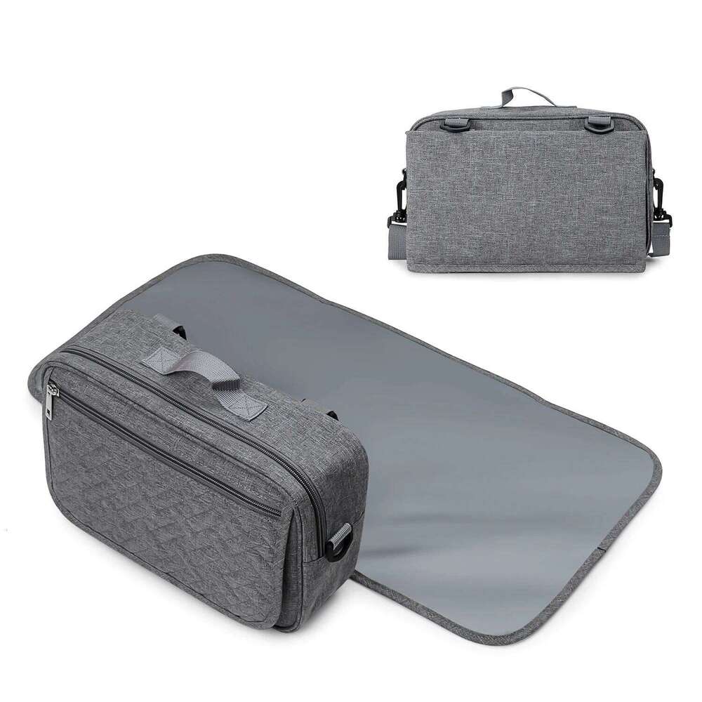 Small Bag Diaper Organizer Caddy for Diapers with Changing Mat, Stroller Straps and Adjustable Shoulder