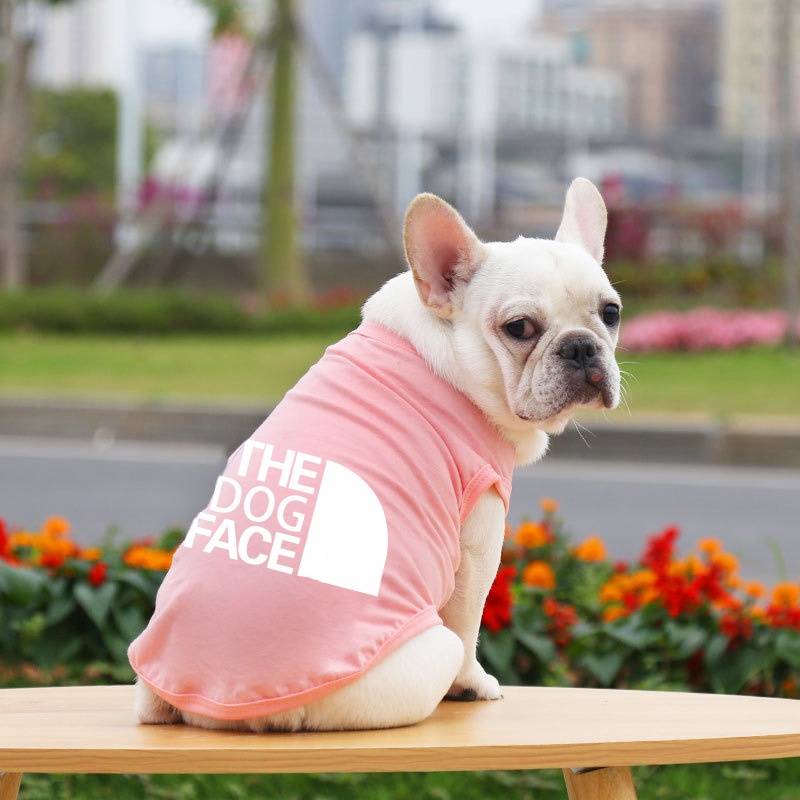 Cotton Breathable Dog Shirt Vest with 'The Dog Face' Print Soft Dog Shirts Pet T-Shirts Sleeveless Vest For Summer CH323
