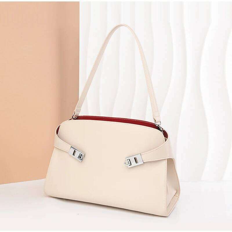 Brand Women s Handbags High Quality Large Capacity Shoulder Sier Lock Tote Bags New Versatile Elegant Underarm Bag bag