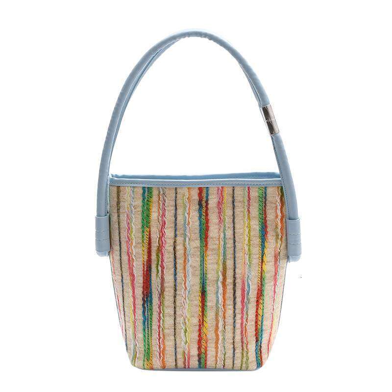 Summer Colorful Woven Striped Handbag for Women 2025 New Simple Small Square NEW free shipping Fashion Crossbody Bag
