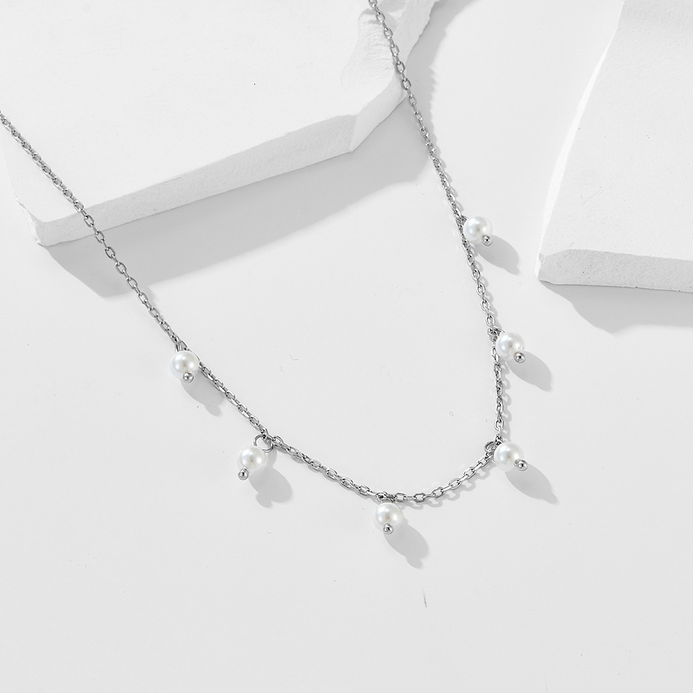 Niche Versatile Style Pure Sier Shell Pearl Necklace for Women High-end Elegant Temperament Collarbone Chain Jewelry for Women