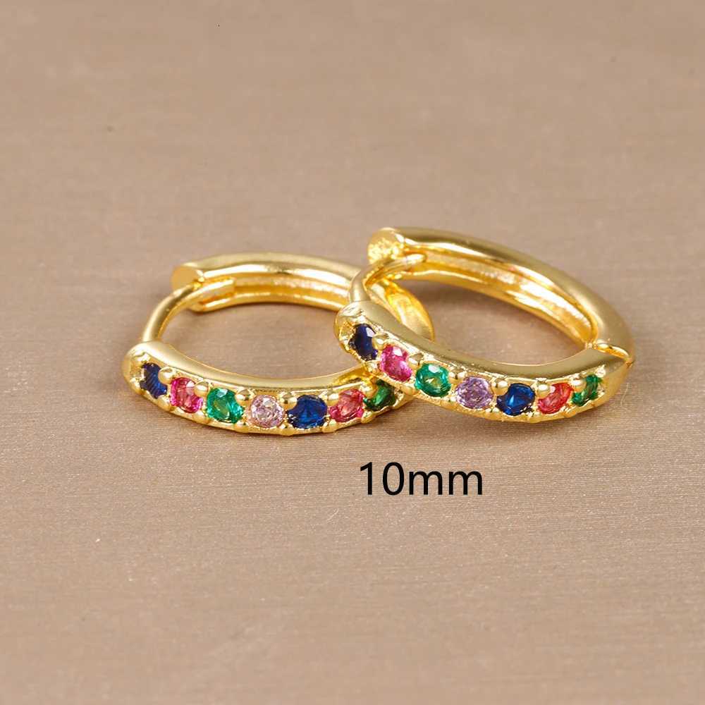 2pcs Stainless Steel Minimal Hoops Earrings for Women Round Circle Punk Helix Tragus Rainbow CZ Huggie Earring Piercing JewelryXJ250814