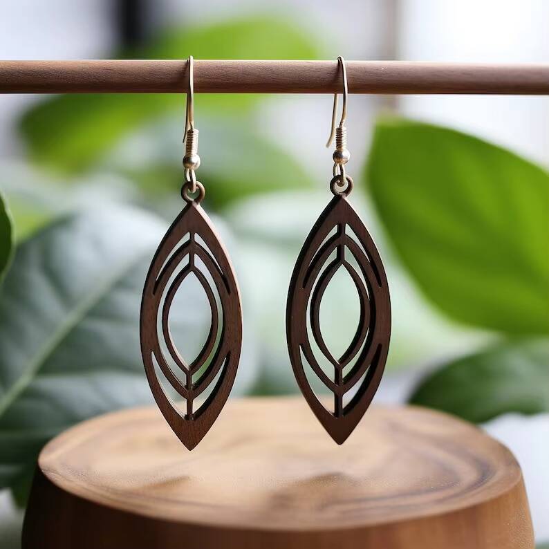 Resin Wood Jewelry Modern Fashion Earrings Women's Party Wedding Gift