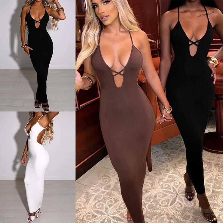 2K popular cross-border European and American womens summer bandage sexy hip wrap dress black XJ250814