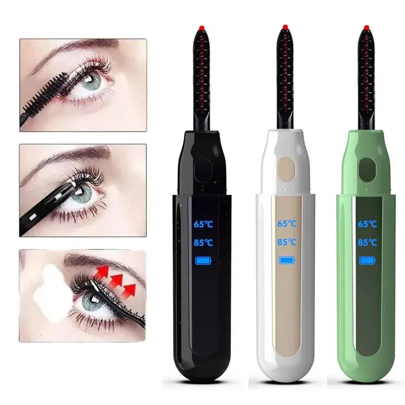 Electric Eyelash Curler Eye Lash Curler Heat with Eyelash Comb LED Display 2 Temp USB Charge Natural Curling 24H for Makeup Tool 250813